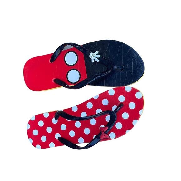 Disney Parks Mickey & Minnie Mouse flip-flops size 7 - Picture 1 of 4